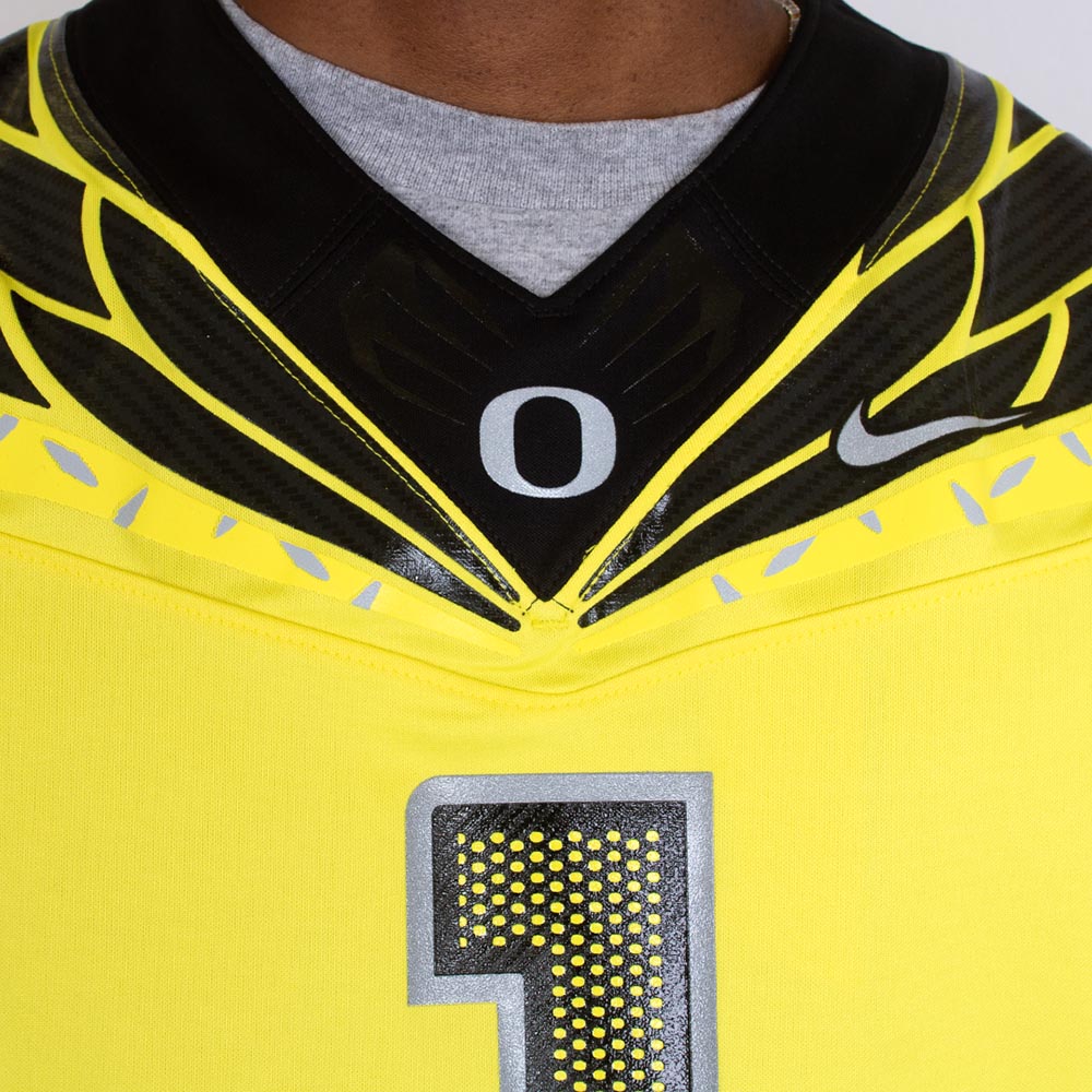 Classic Oregon O, Nike, Yellow, Jerseys, Polyester, Men, Football, Game Day, Chrome, Diamond Plate, Ribbon, 2024, #1, 798961